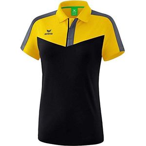 Erima Squad Sport poloshirt voor dames, Geel/Zwart/Slate Grijs