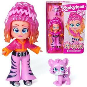 KOOKYLOOS Série Pet Party ROXY - Poupée à collectionner Roxy avec tigre de compagnie - Comprend la poupée KOOKYLOOS Roxy, 1 animal de compagnie, des vêtements et des chaussures à la mode et 1