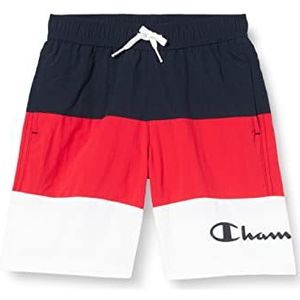 Champion Legacy Beach Shorts AC Color Block badpak voor jongens, (marineblauw/donkerrood/wit), 3-4 jaar, (marineblauw/intensief rood/wit)