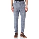 SELECTED HOMME Slhslim-timelogan herenbroek Blu SND Chk TRS B Noos lichtblauw/geruit, zand, 50, Lichtblauw / ruit: zand