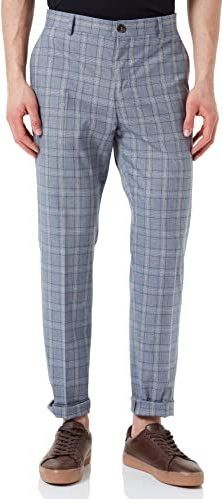 SELECTED HOMME Slhslim-timelogan herenbroek Blu SND Chk TRS B Noos lichtblauw/geruit, zand, 50, Lichtblauw / ruit: zand