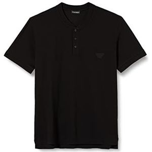 Emporio Armani Eagle heren patchpolo korte mouw zwart XXL, zwart.