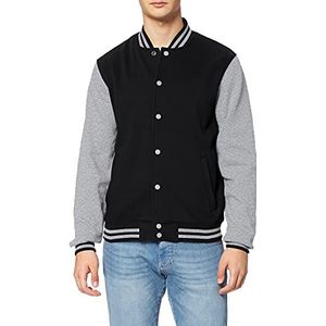 Build Your Brand College jas voor heren in vele kleuren in maten S tot 5XL, meerkleurig (Black/H.Grey 00658)