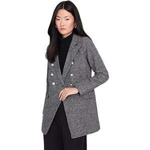 TRENDYOL Modest Blazer Herringbone Geweven stoffen jas voor dames, grijs, 40, grijs.