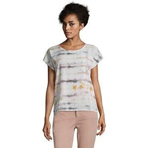 cartoon T-shirt voor dames, crème/kaki