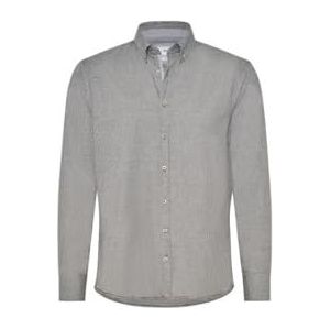 BRAX Style Daniel C Light Flanel - Slim herenhemd van fijn flanel overhemd met lage knoop voor heren, Deep Pine