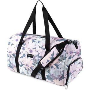 Jadyn B Weekender Bag - 56 cm / 52 l - reistas / plunjezak / sporttas / gym met schoenzak (Blooming Daisy), Blooming Daisies, Bloeiende suède