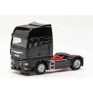 herpa TGX GX Tractor trouw op schaal 1:87, model vrachtwagen voor diorama, modelbouw, verzamelstuk, miniatuurdecoratie van kunststof, kleur: zwart