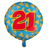 Happy Foil Balloons, 21 jaar, 6 stuks