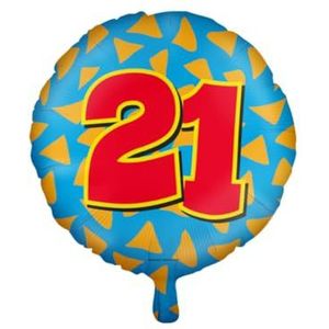 Happy Foil Balloons, 21 jaar, 6 stuks