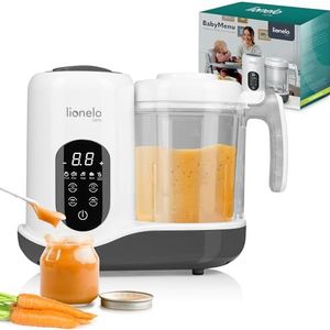 LIONELO Babymenu 8-in-1 – multifunctionele babykoker: stoomkoker, opwarmen, ontdooien, automixer + puls, flessenwarmer, sterilisator, automatische reiniging | processor