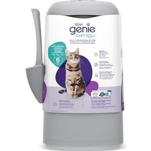 Litter Genie Easy Roll kattenbak voor katten, ultiem geurverwijderingssysteem, moeiteloze reiniging, incl. 1 navulverpakking met 24 zakken