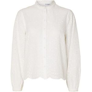 Selected Femme Chemise pour femme Broderie Anglaise, Blanc éclatant., 38