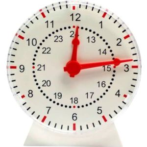 DOHE Educa-Horloge d'apprentissage pour enfants, heures et minutes, couleur blanche, 12 x 10,9 x 3,3 cm (01022)
