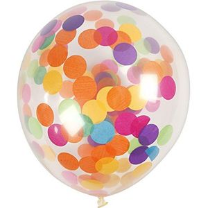 23 cm ballonnen transparant met confetti 4 stuks