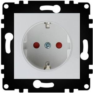 WESA Schuko wandcontactdoos EU standaard 16A 250V, eenvoudige installatie met optie voor verschillende modellen, frameloos, PJ-08-W