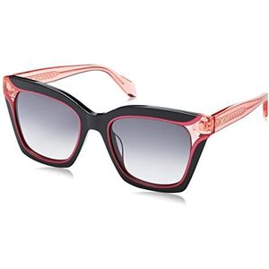 Just Cavalli SJC024V zonnebril voor dames, Glanzend zwart + roze