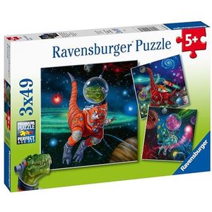Dinosauriërs in de Ruimte Puzzel (3 x 49 stukjes) voor kinderen vanaf 5 jaar