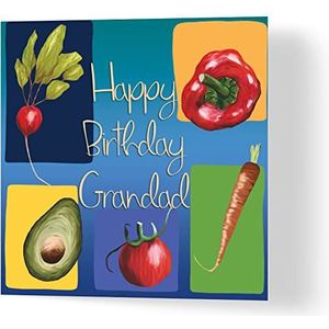 Wuzci Verjaardagskaart ""Happy Birthday Grandad"", 150 mm lang, 150 mm breed