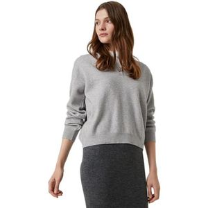 Koton Pull à capuche surdimensionné pour femme - Col boutonné, Gris (023), S