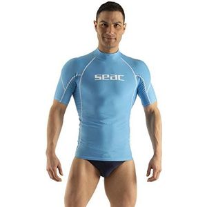 Seac RAA Evo Man Rash Guard T-shirt voor heren, UV-bescherming, korte mouw, Lichtblauw