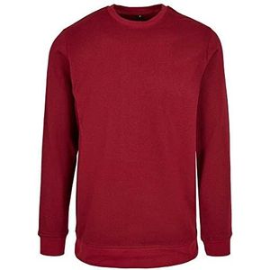 Build Your Brand Basic sweatshirt voor heren, ronde hals, sweatshirt in vele kleuren, maten XS-5XL, Bordeaux