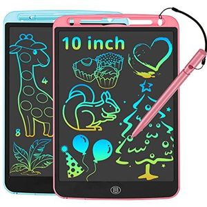 JOEAIS Tekentablet voor kinderen, 2 stuks, grafisch tablet van 30 cm, voor kinderen, magische leisteen, perfecte cadeaus voor jongens en meisjes, 3, 4, 5, 6, 7, 8, 9, 10, 11, 12 jaar (roze + blauw)