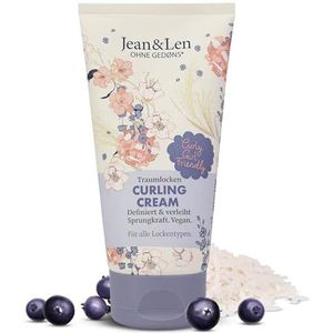 Jean & Len Dream Curls Curling Cream voor rijstwater en acaibessen voor alle soorten krullen, definieert en creëert volume, zonder parabenen, siliconen en sulfaten, veganistisch, 150 ml