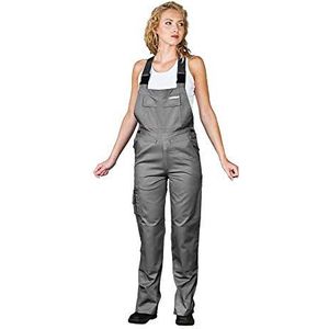 Leber&Hollman RAWPOL Beschermbroek voor dames, met zakken, verstelbare maat, werkbroek met kniezakken, polyester, katoen 44, grijs/staal, grijs/staalblauw
