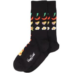 Happy Socks Unisex pizza invaders sokken, zwart, maat 36-40