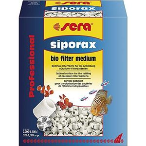 Sera siporax Professional het biologische krachtige filtermateriaal voor alle buitenfilters in zoet- en zeewateraquarium, sinterglas filtermedium voor het afbreken van nitriet en ammonium