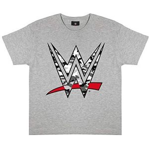 WWE Meisjes Camouflage Logo T-shirt 5-15 jaar zwart officieel product grijs 14-15 jaar, grijs.