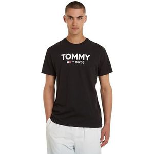 Tommy Hilfiger Tjm Slim Essential Tommy Tee T-shirts S/S heren, Zwart