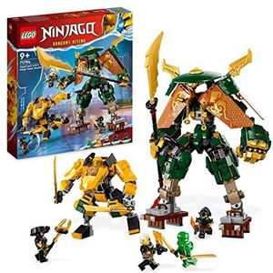 LEGO Ninjago 71794 Ninjago Het robotteam van de Ninjas Lloyd en Arin, Ninja-speelgoed voor kinderen met 2 combineerbare figuren en 5 minifiguren, cadeau