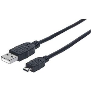 Manhattan Hi-Speed USB Device kabel, 0,5 m, USB A, Micro-USB B, zwart