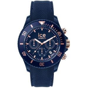 Ice-Watch - ICE Chrono Blue Rose Gold - Blauw herenhorloge met siliconen band - Chrono - 020621 (Large), Blauw, Modern en sportief blauw