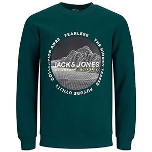 Jack & Jones Jcomapping Sweat Crew Neck Trainingspak voor heren, Fles Groen