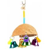 duvoplus, Birdtoy Paraplu, kokosvezel, kleurrijk, met klokken, 13 x 13 x 19 cm, verschillende kleuren, vogels, vogels