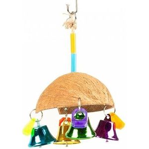 duvoplus, Birdtoy Paraplu, kokosvezel, kleurrijk, met klokken, 13 x 13 x 19 cm, verschillende kleuren, vogels, vogels
