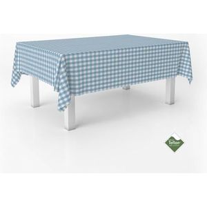 ECOMMERC3 Vichy Vlekafstotend tafelkleed voor rechthoekige tafel, afmetingen 260 x 140 cm, Vichy tafelkleed, extra zacht en waterdicht, blauw