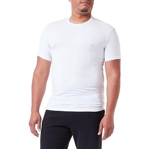 Emporio Armani T-shirt à col rond en modal doux pour homme, Blanc., XL