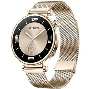 HUAWEI Watch GT 4 41 mm, tot 7 dagen batterijduur, compatibel met iOS en Android, caloriebeheer, nauwkeurige hartslagbewaking, SpO2 GPS, sport, Franse versie, goud