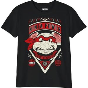 Tortues Ninja T-shirt voor jongens, zwart.