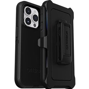 OtterBox Defender beschermhoes voor iPhone 14 Pro, schokbestendig, schokbestendig, ultra robuust, beschermhoes, 4-voudig getest volgens militaire standaard, zwart