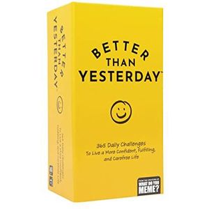 WHAT DO YOU MEME? Better Than Yesterday - Un jeu de pleine conscience et étui Kenny, créateur du nouveau mouvement Mindset, jaune, taille unique (BTY493)