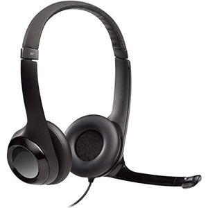 Logitech H390 hoofdtelefoon, bekabeld, USB, digitale stereo hoofdtelefoon met noise-cancelling-microfoon, geïntegreerde besturingen, compatibel met PC/Mac/draagbaar, zwart