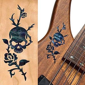 Inlaystickers Guitars & Bass – Roze & Skull – Black Pearl B-135RS-BP
