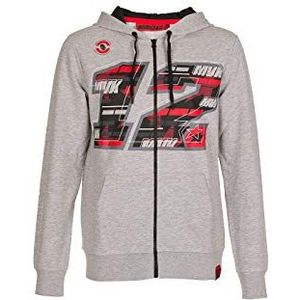 Valentino Rossi Maverick Vinales Sweatshirt voor heren met ritssluiting, grijs.