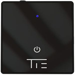 TIE Audio TBT1 Mobiele Bluetooth Transmitter/ontvanger voor draadloze hoofdtelefoon, tv, autoradio en luidsprekers (lange bereik, werkt op batterijen, riemclip, AUX-kabel) zwart
