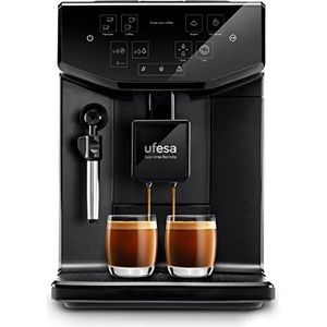 Ufesa Supreme Barista Automatisch koffiezetapparaat, 20 bar voor espresso en cappuccino, intuïtief touchscreen, geïntegreerde molen, stoommondstuk, 2 l tank, verstelbare koffiedikte, capaciteit 300 g,